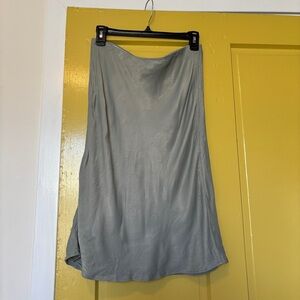 Anthropologie sage green silky knee-length skirt